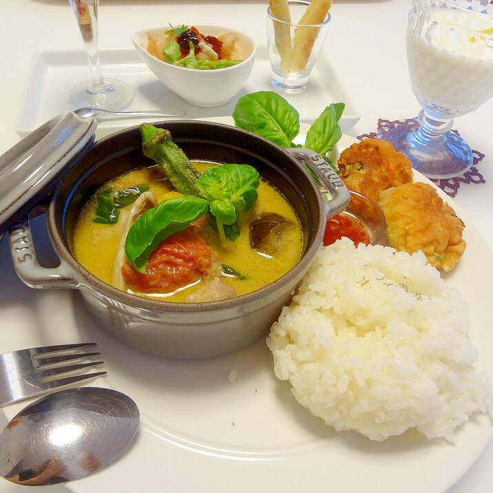 夏野菜のグリーンカレー